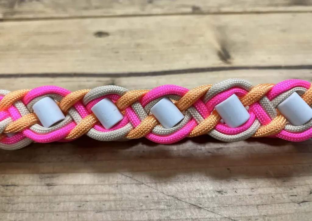 COLLIER ANTI PUCES, TIQUES ET PARASITES TRICOLORE - MELON BEIGE & ROSE FLUO
